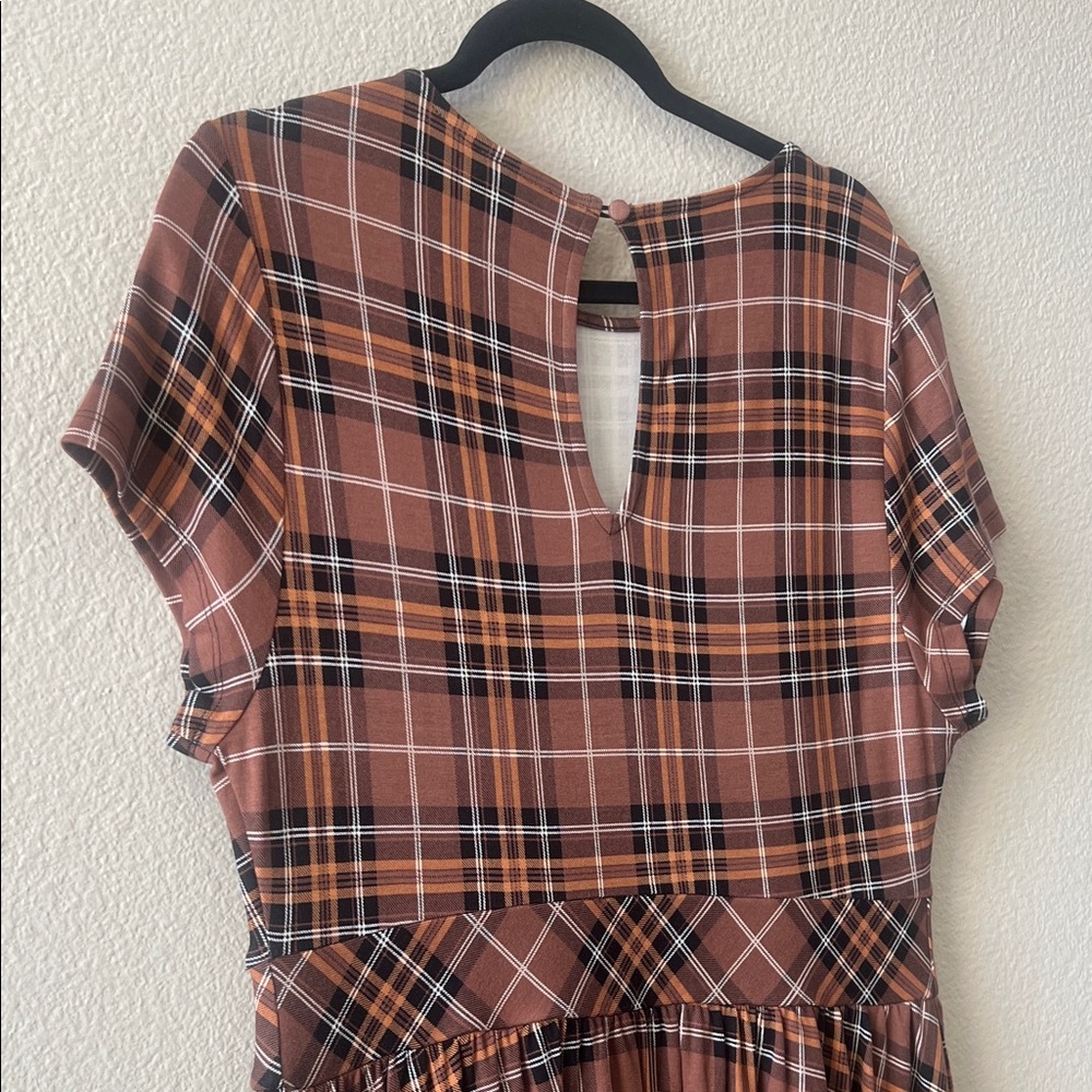 torrid Brown Plaid Midi Dress - Picture 5 of 6